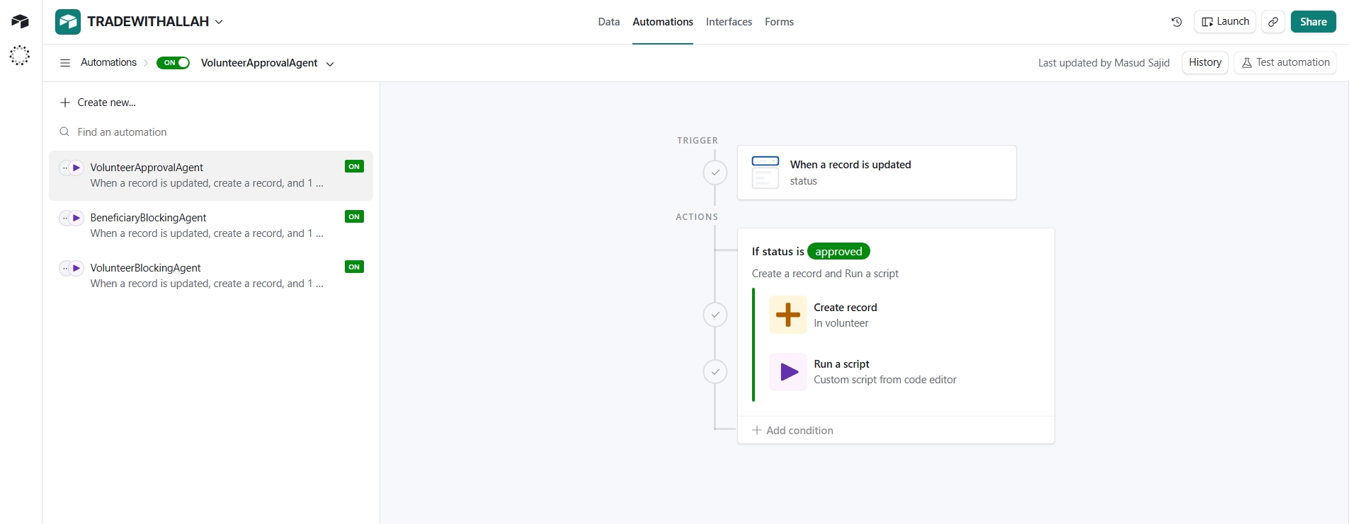 Airtable, automation agent configuration