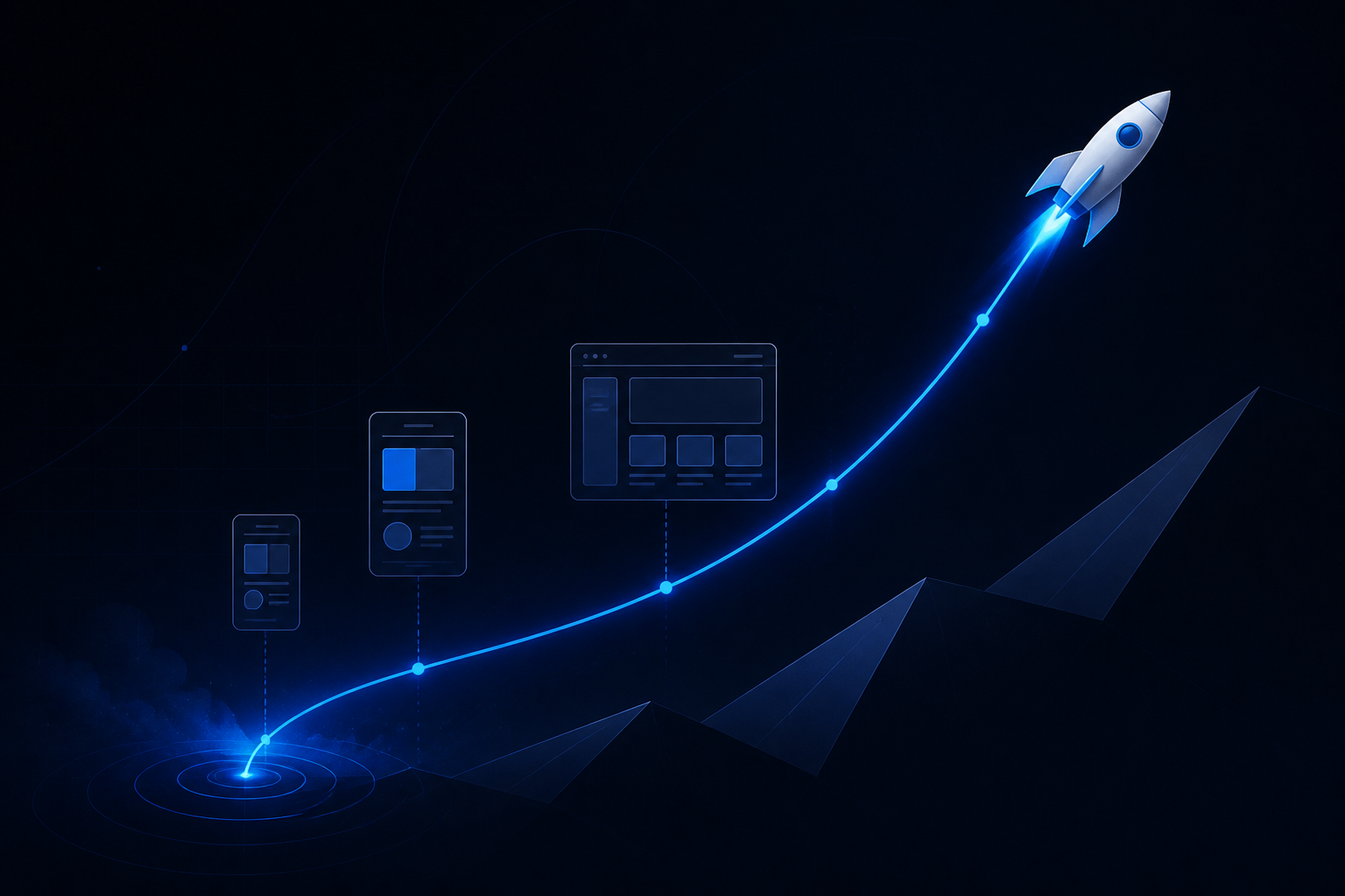 Abstract launch path and product blocks for MVP development