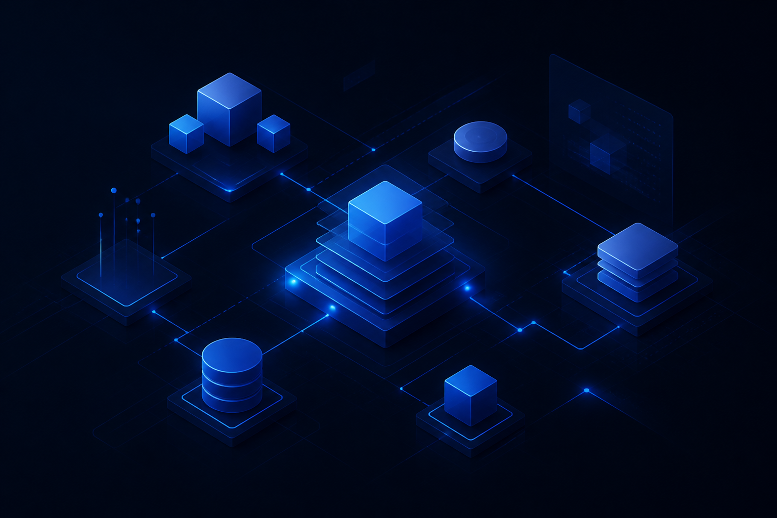 Abstract architecture diagram for custom software systems