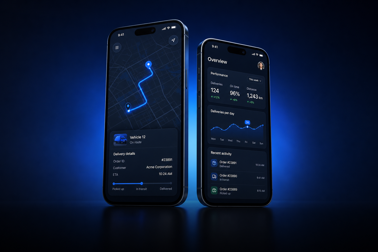 iOS and Android mobile app screens